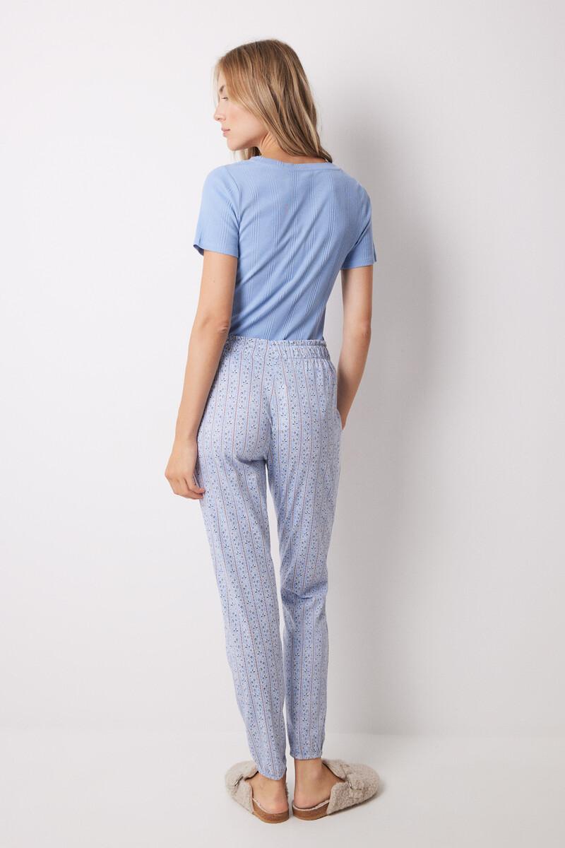 Women'secret Pantalón Pijama Algodón Flores Rayas Skinny