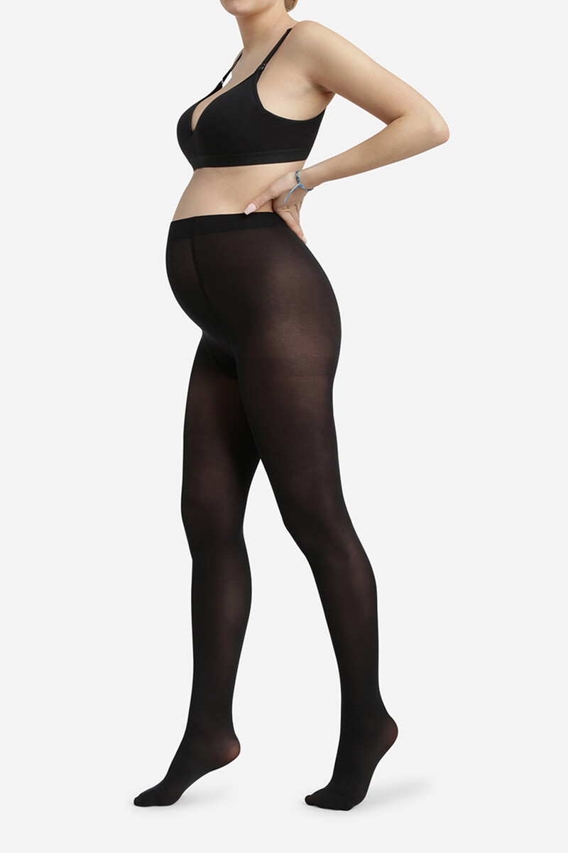 women'secret Panty negra opaca de maternidad 50 Deniers