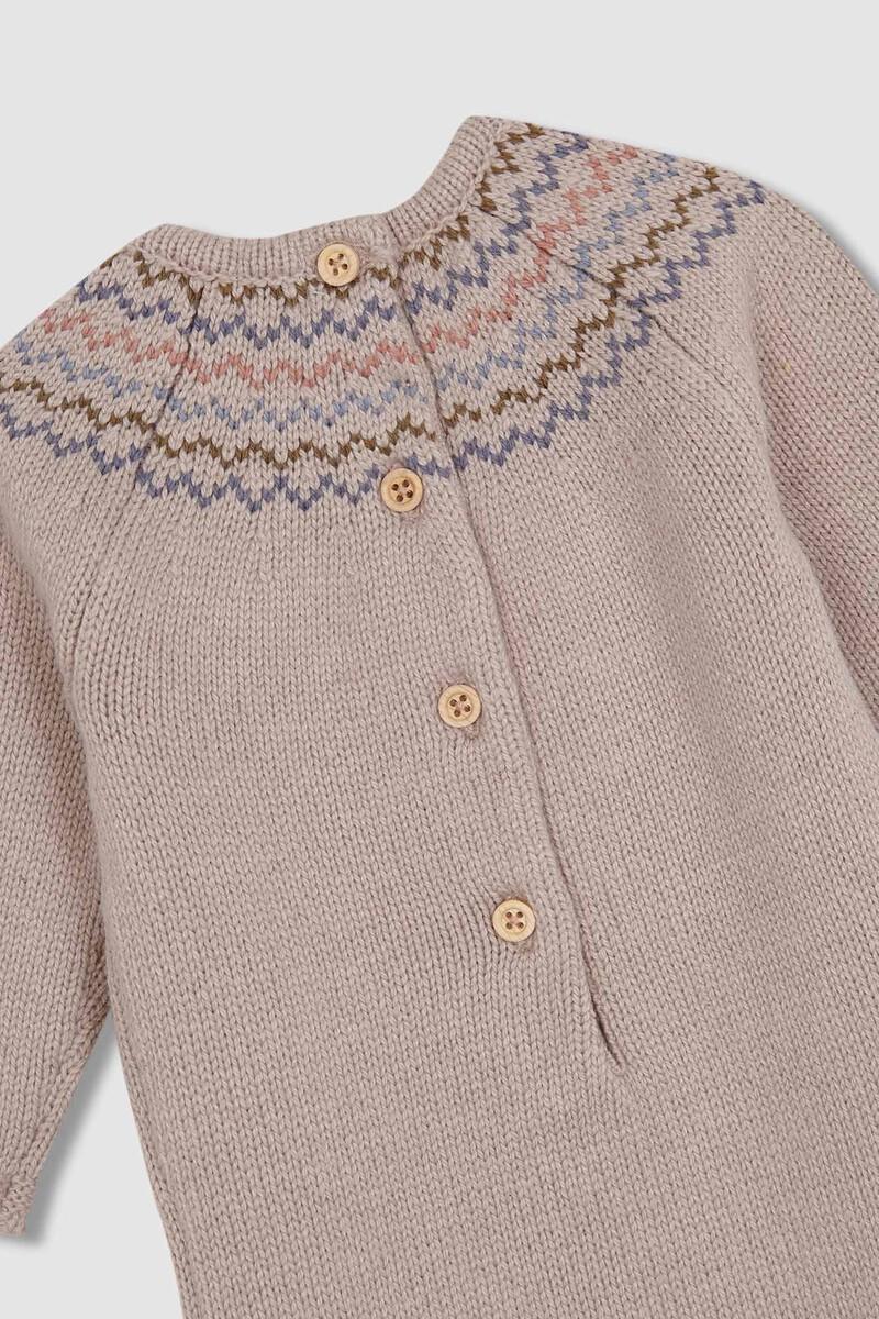 Women'secret Pelele Con Intarsia En Pecho Y Cuello Volante Piedra