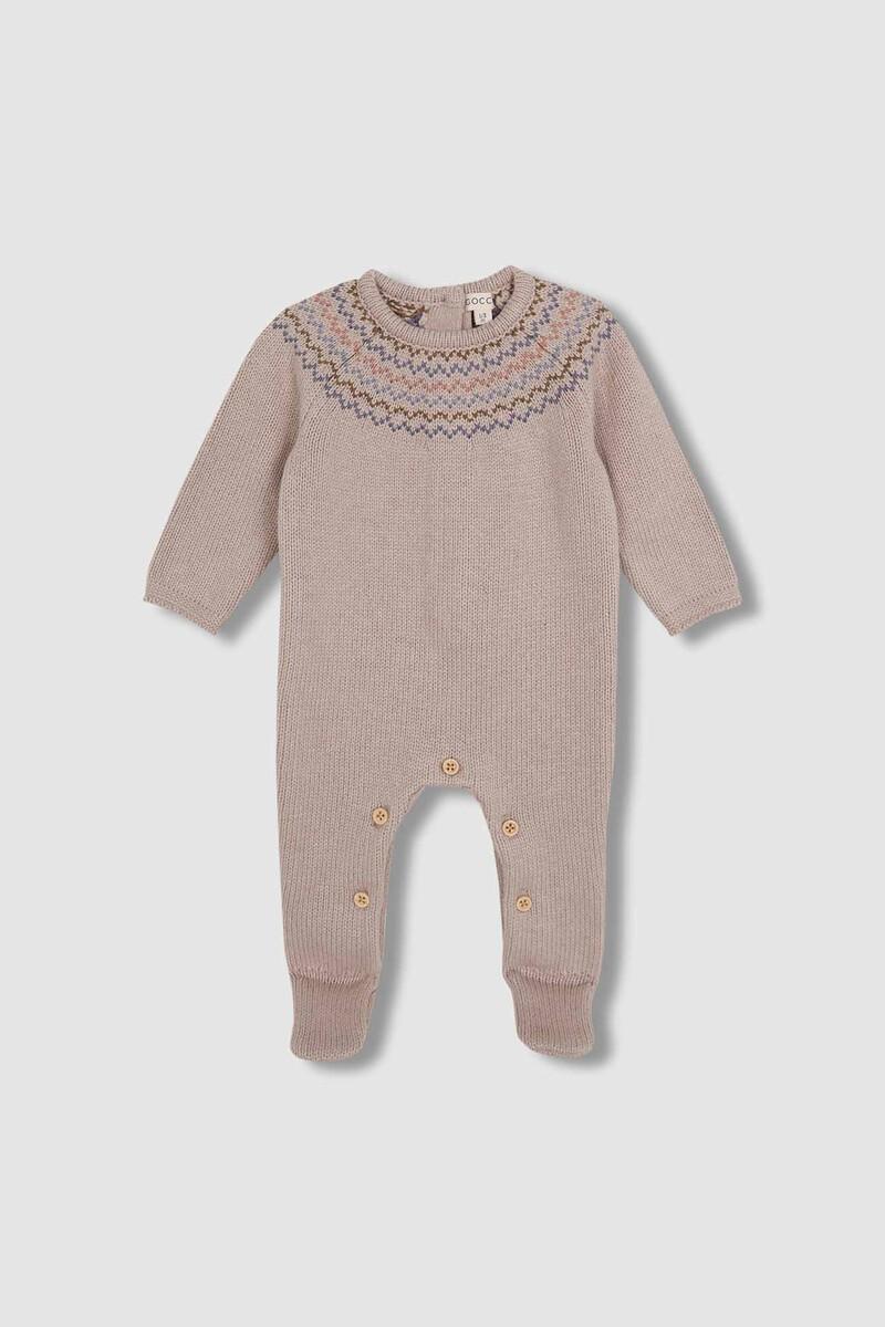 women'secret Pelele con intarsia en pecho y cuello volante piedra