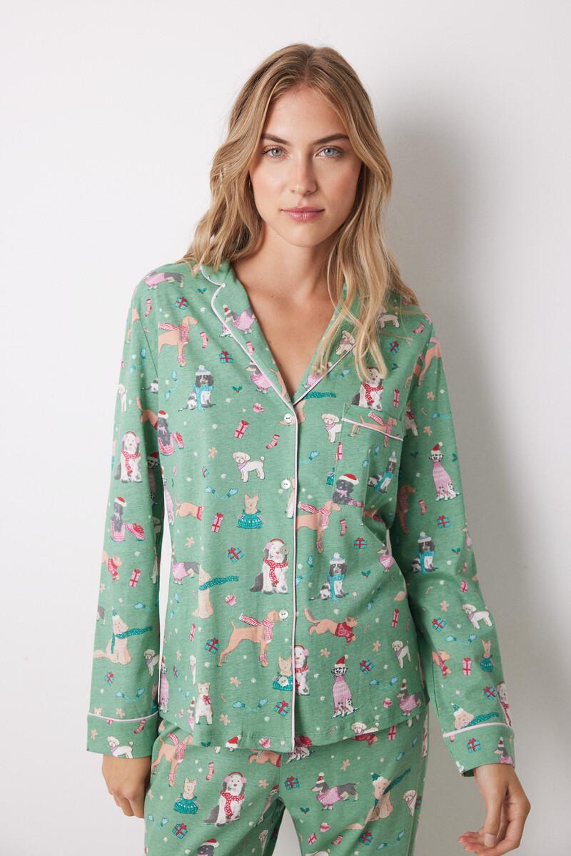 Women'secret Pijama Camisero 100% Algodón Perros Navideños
