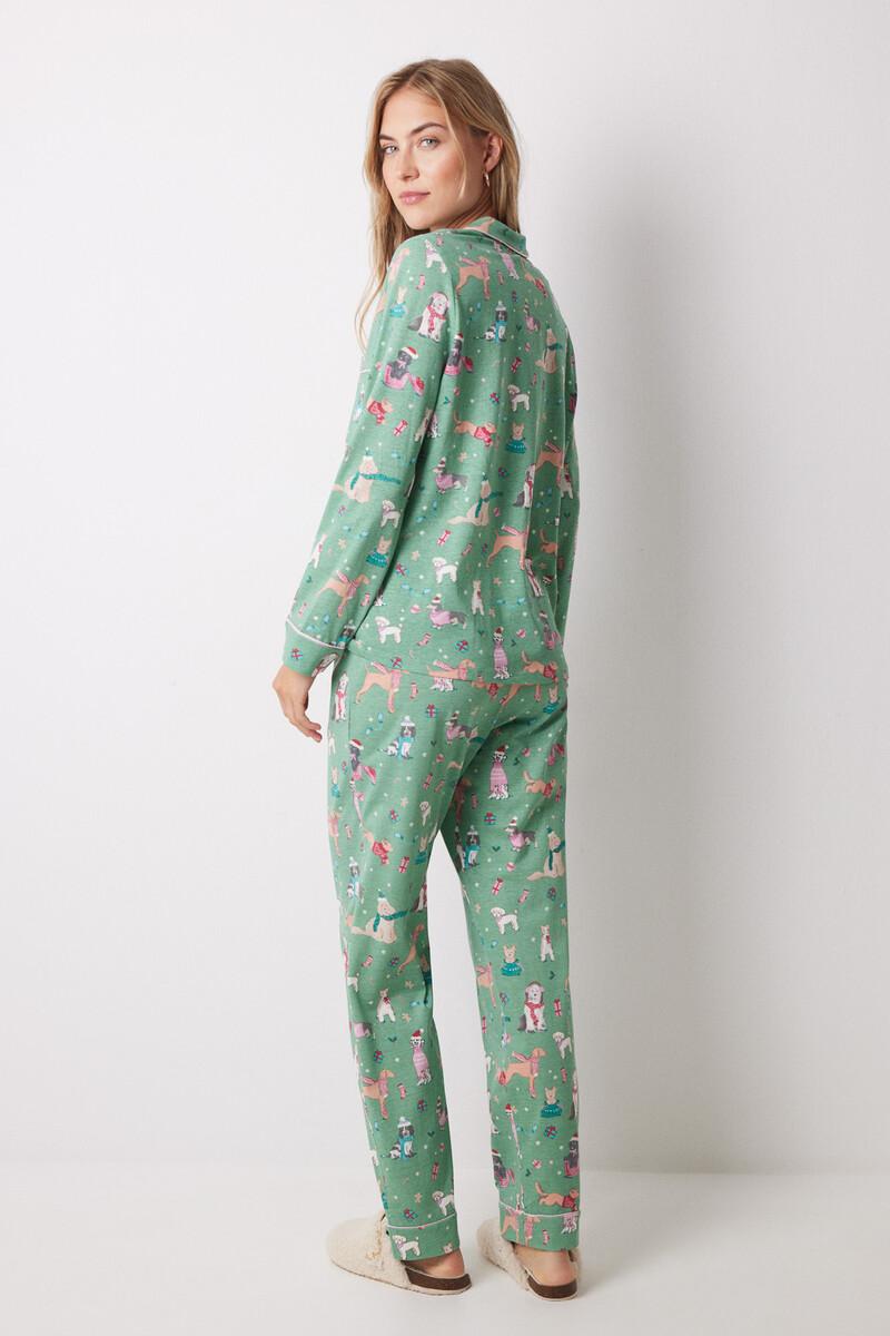 Women'secret Pijama Camisero 100% Algodón Perros Navideños