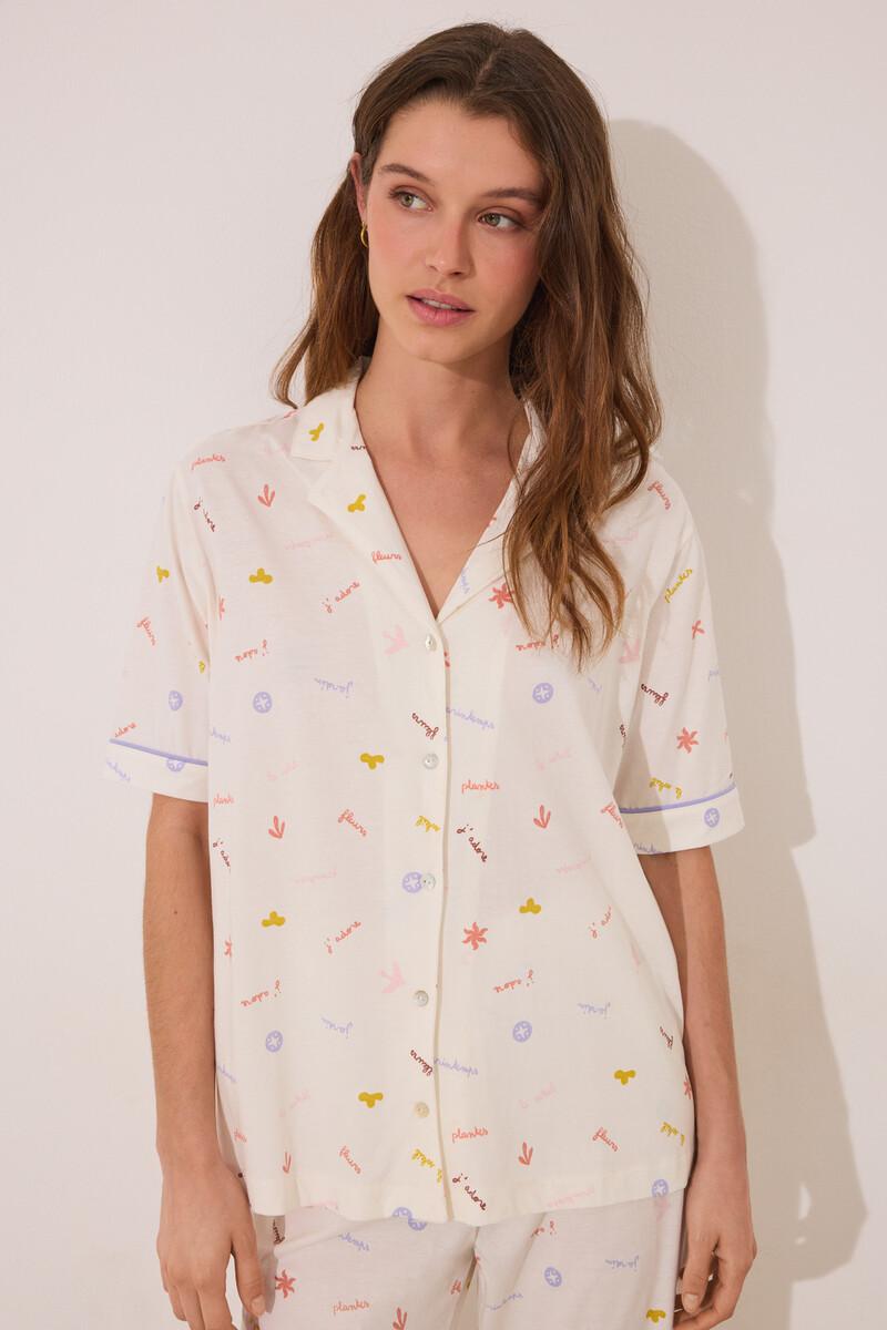 women'secret Pijama camisero 100% algodón print “J´ADORE”
