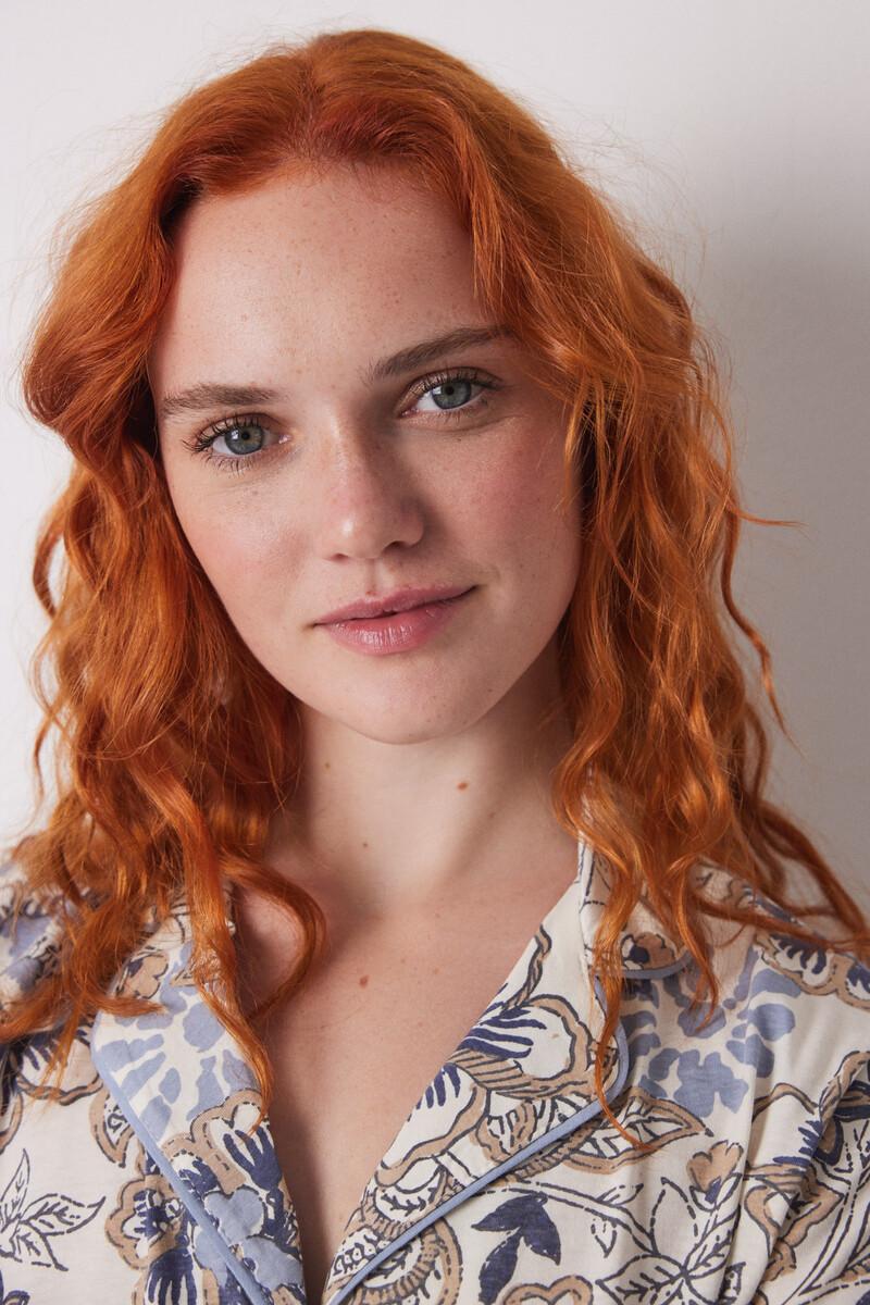 Women'secret Pijama Camisero Capri 100% Algodón Flores