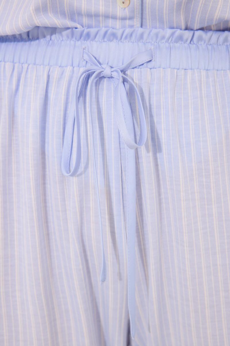 Women'secret Pijama Camisero Capri Viscosa Azul Rayas