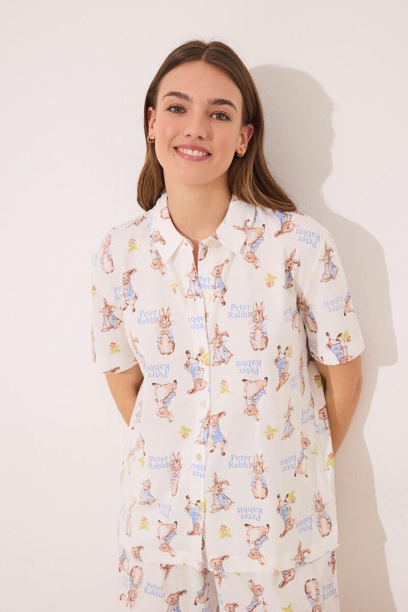 women'secret Pijama camisero corto 100% algodón "Peter Rabbit"
