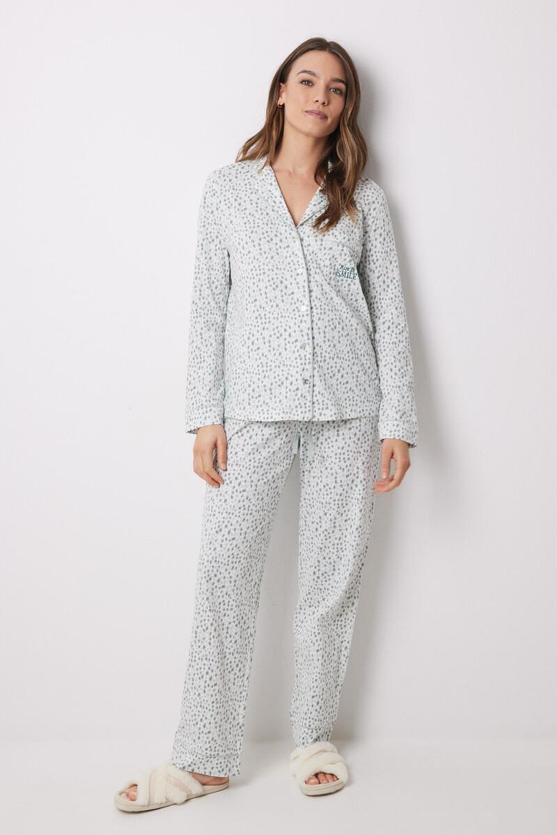 women'secret Pijama camisero largo 100% algodón animal print
