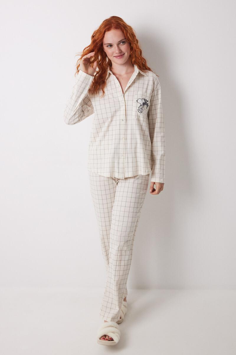 Women'secret Pijama Camisero Largo 100% Algodón Cuadros