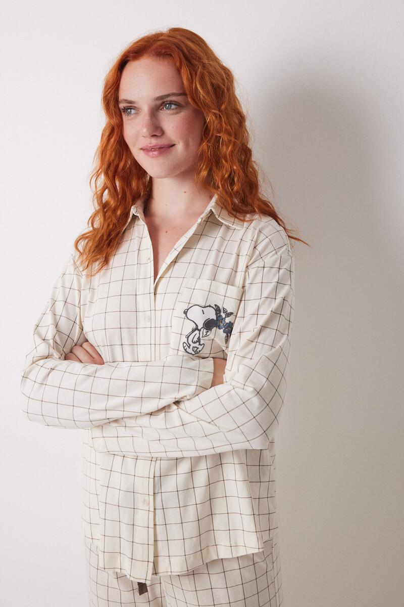Women'secret Pijama Camisero Largo 100% Algodón Cuadros