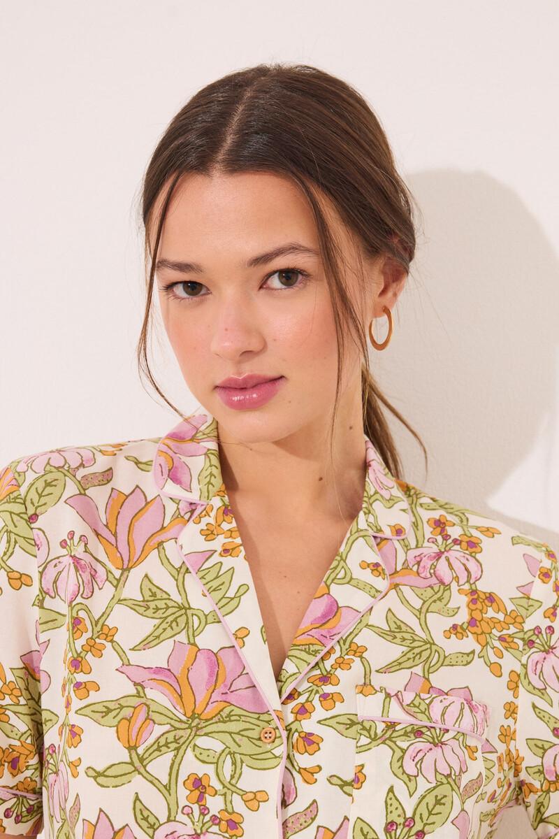 Women'secret Pijama Camisero Viscosa Estampado Flores