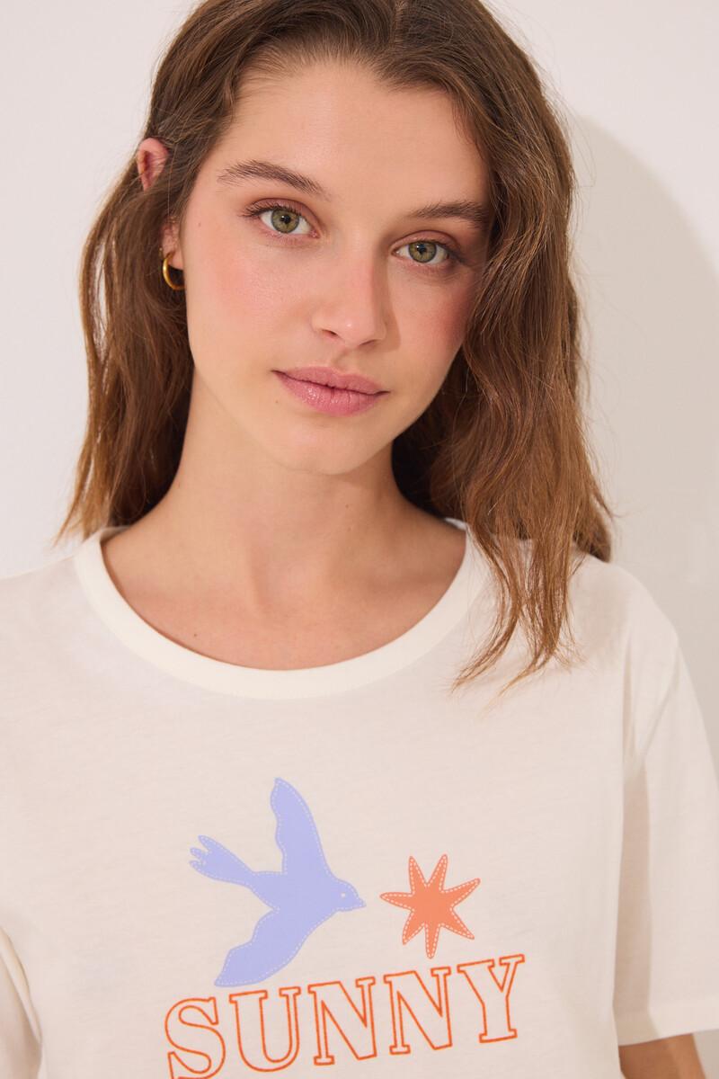 Women'secret Pijama Capri 100% Algodón Blanco Flores