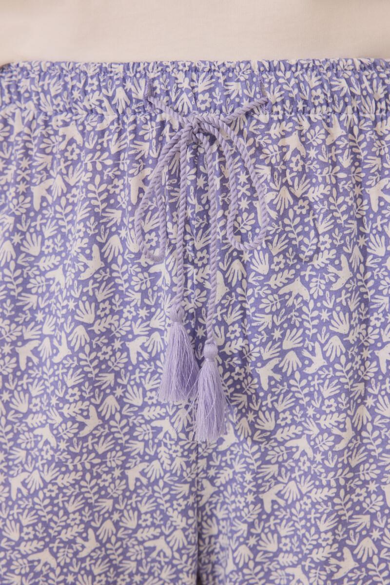 Women'secret Pijama Capri 100% Algodón Blanco Flores