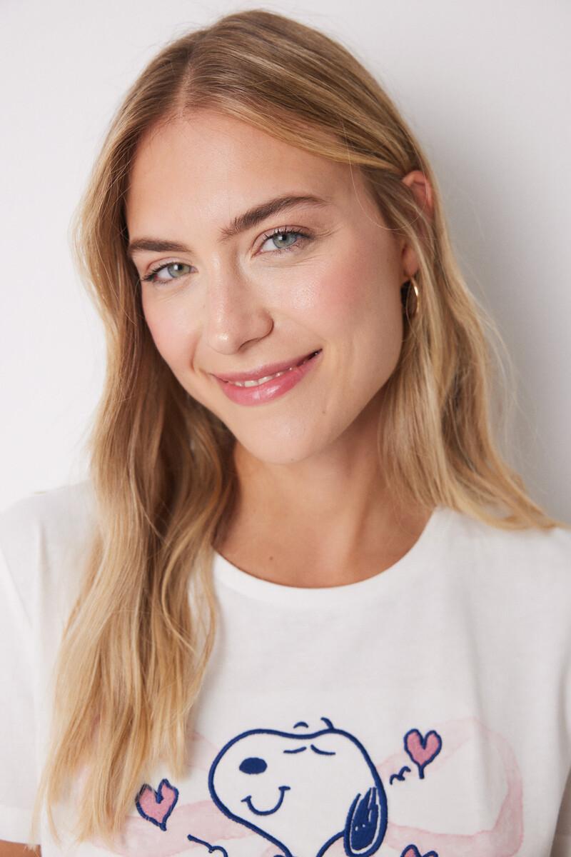 Women'secret Pijama Capri 100% Algodón Blanco Y Rosa