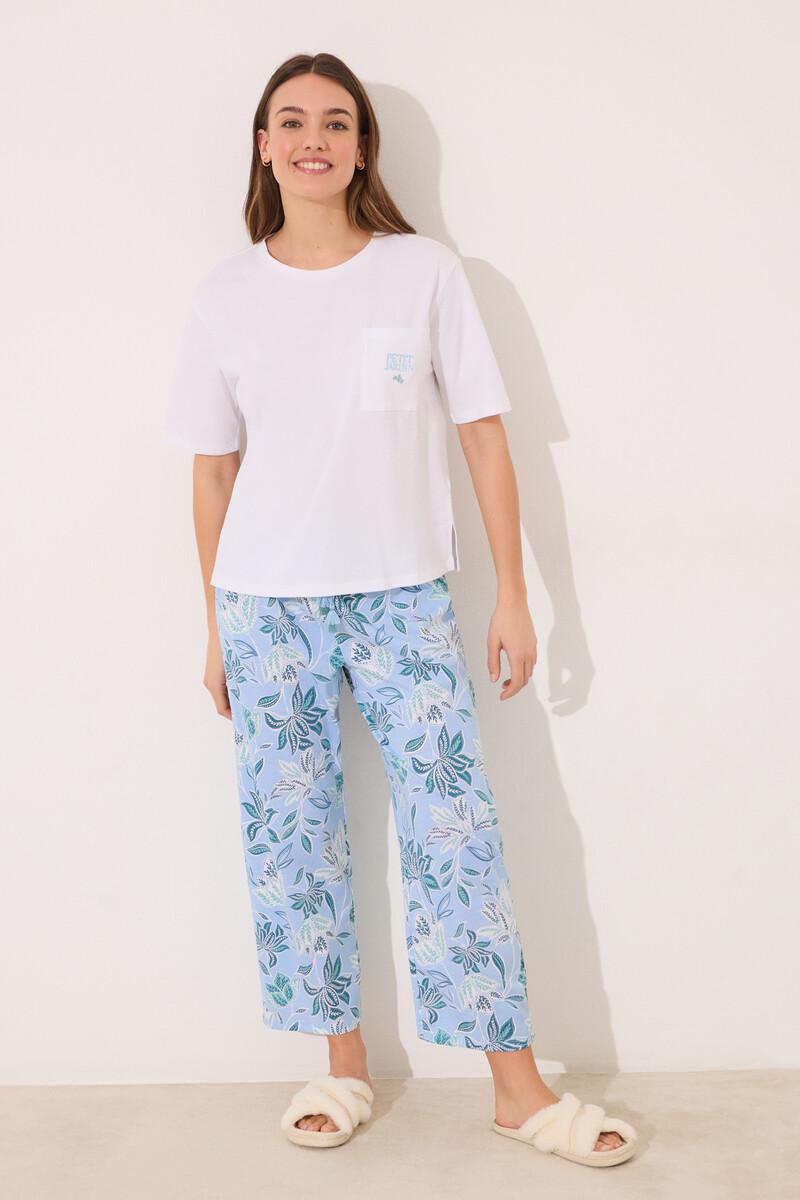 Women'secret Pijama Capri 100% Algodón Estampado Flores