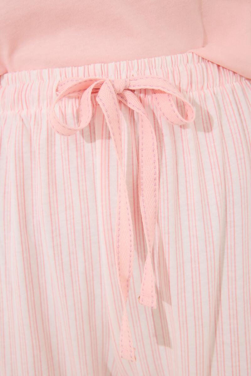 Women'secret Pijama Capri 100% Algodón Naranja Rayas