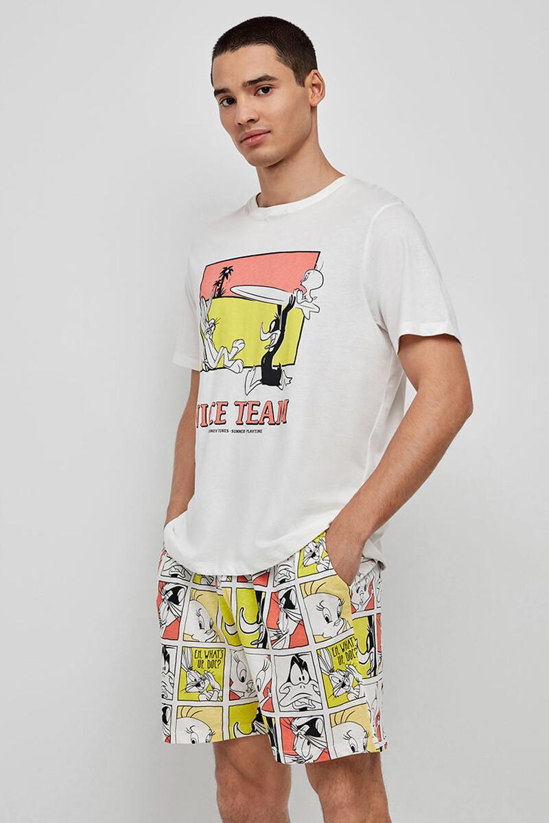 Women'secret Pijama Corto De Hombre Looney Tunes Blanco