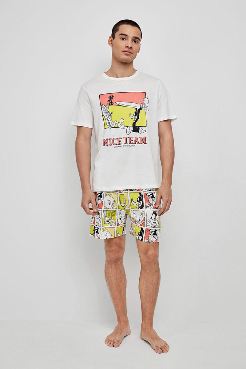 Women'secret Pijama Corto De Hombre Looney Tunes Blanco