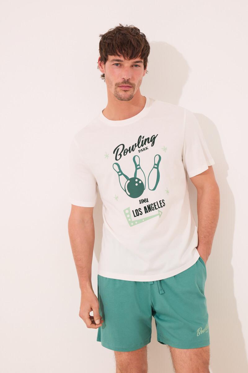 women'secret Pijama corto hombre 100% algodón "Bowling"