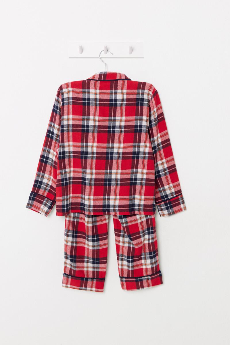 Women'secret Pijama Infantil Camisero Cuadros Rojo 100% Algodón