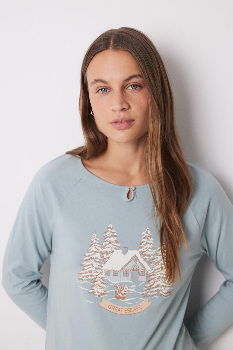 Women'secret Pijama Largo 100% Algodón Cuadros Navideños