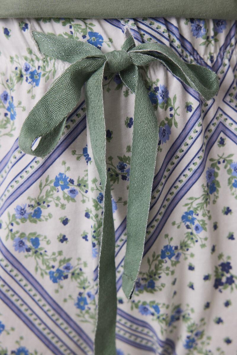 Women'secret Pijama Largo 100% Algodón Estampado Pañuelo