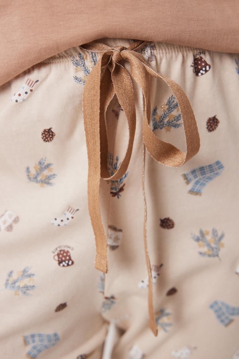 Women'secret Pijama Largo 100% Algodón Motivos Navideños