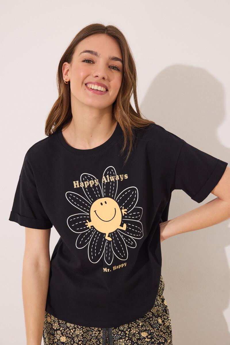 Women'secret Pijama Largo Algodón Smiley Manga Corta