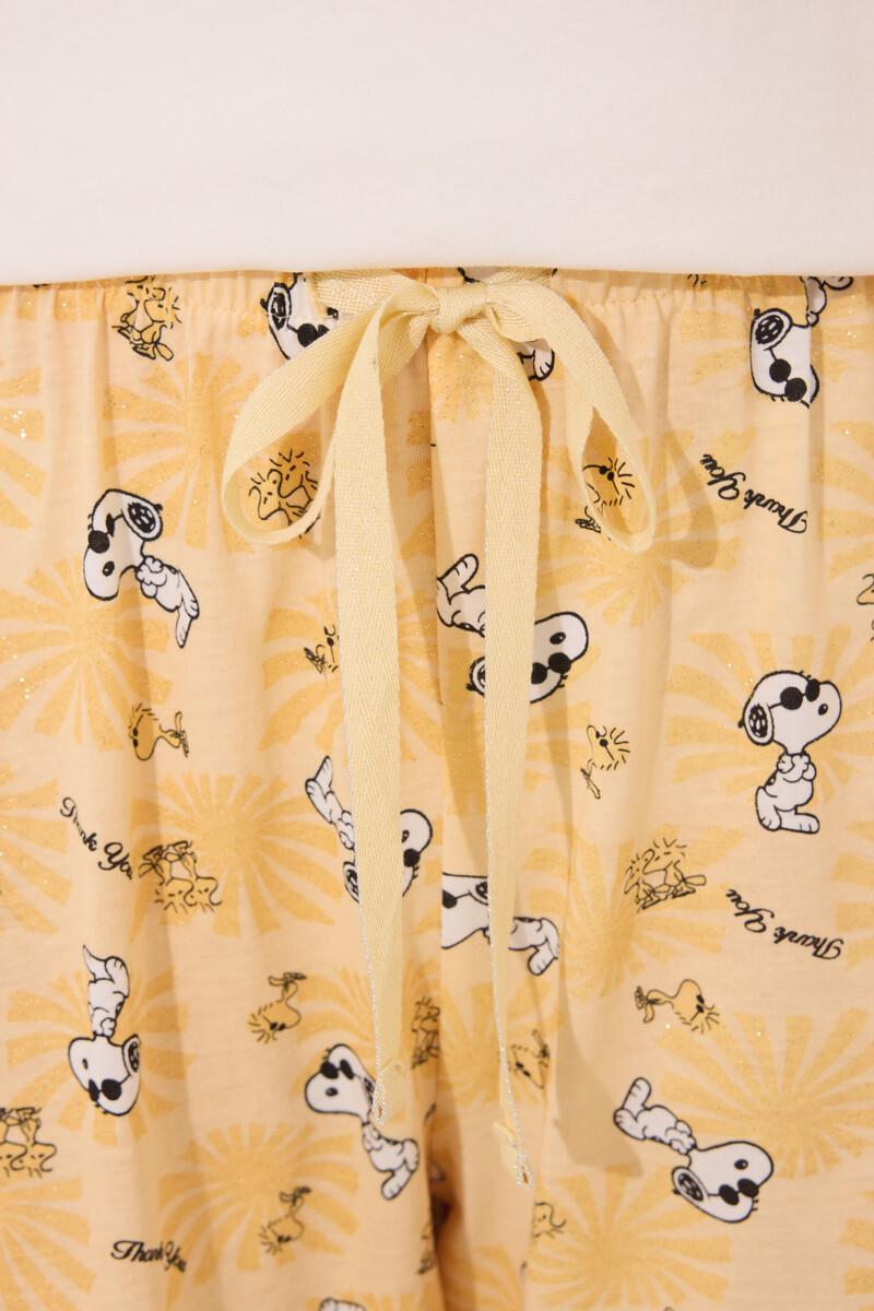 Women'secret Pijama Largo Algodón Snoopy Manga Corta