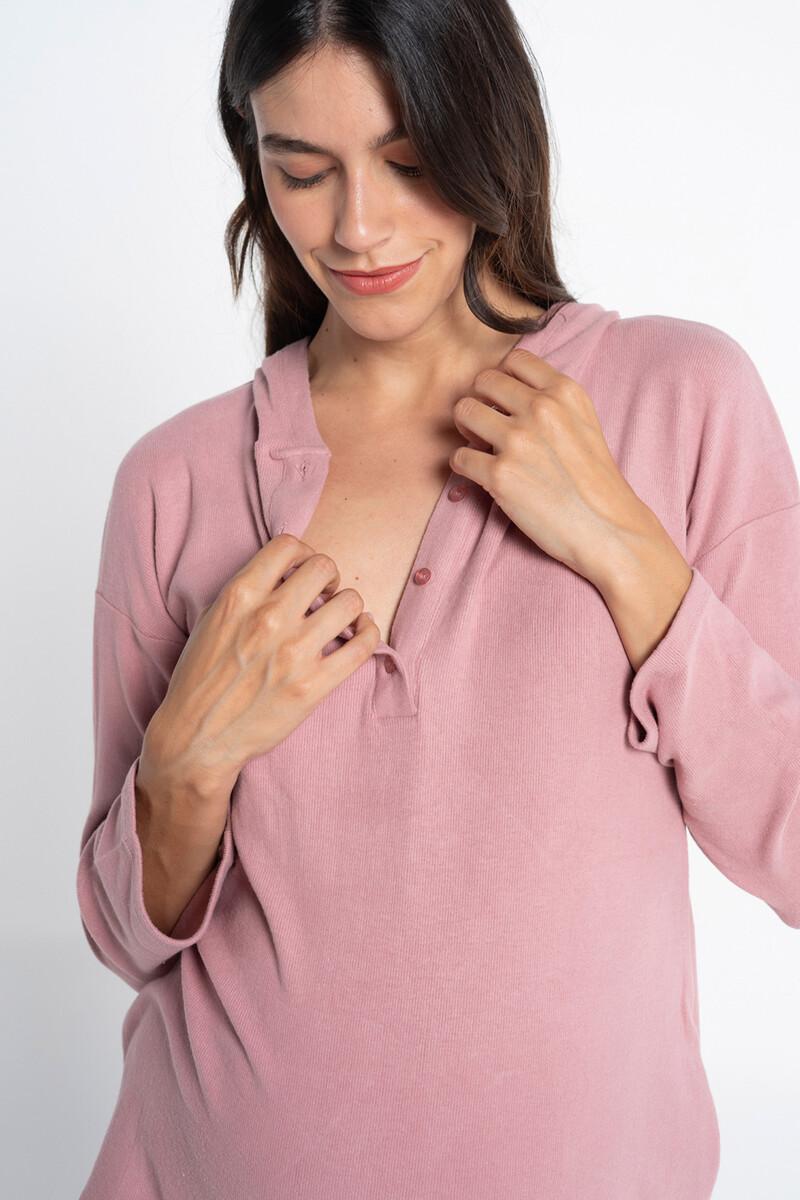 Women'secret Pijama Largo Premamá De Canalé Con Capucha