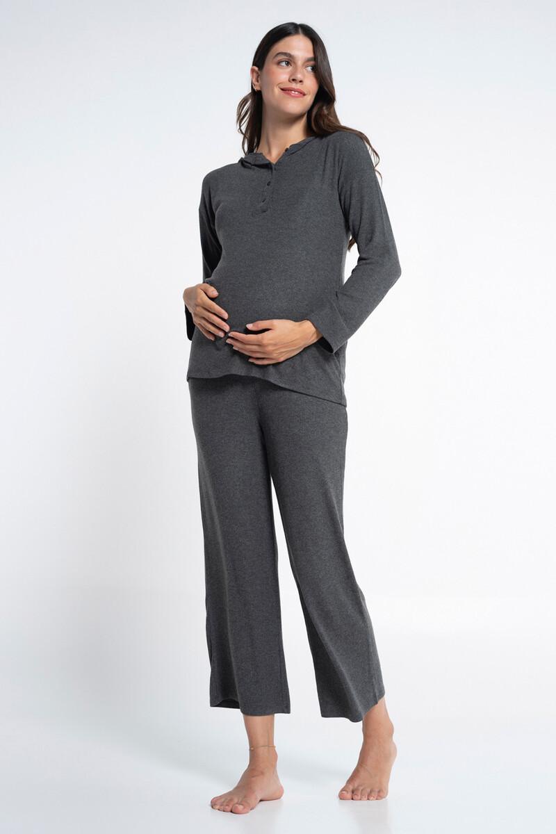 women'secret Pijama largo premamá de canalé con capucha