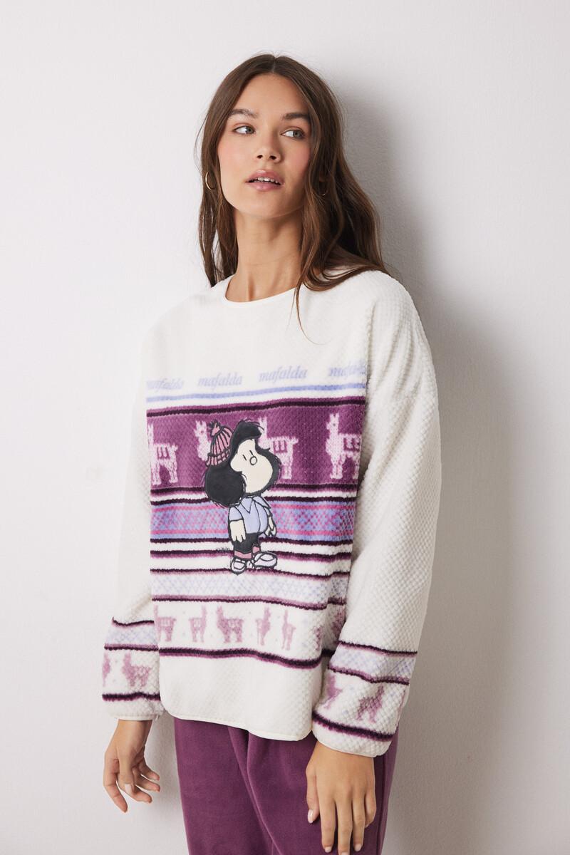 Women'secret Pijama Largo Terciopelo Relieve Mafalda