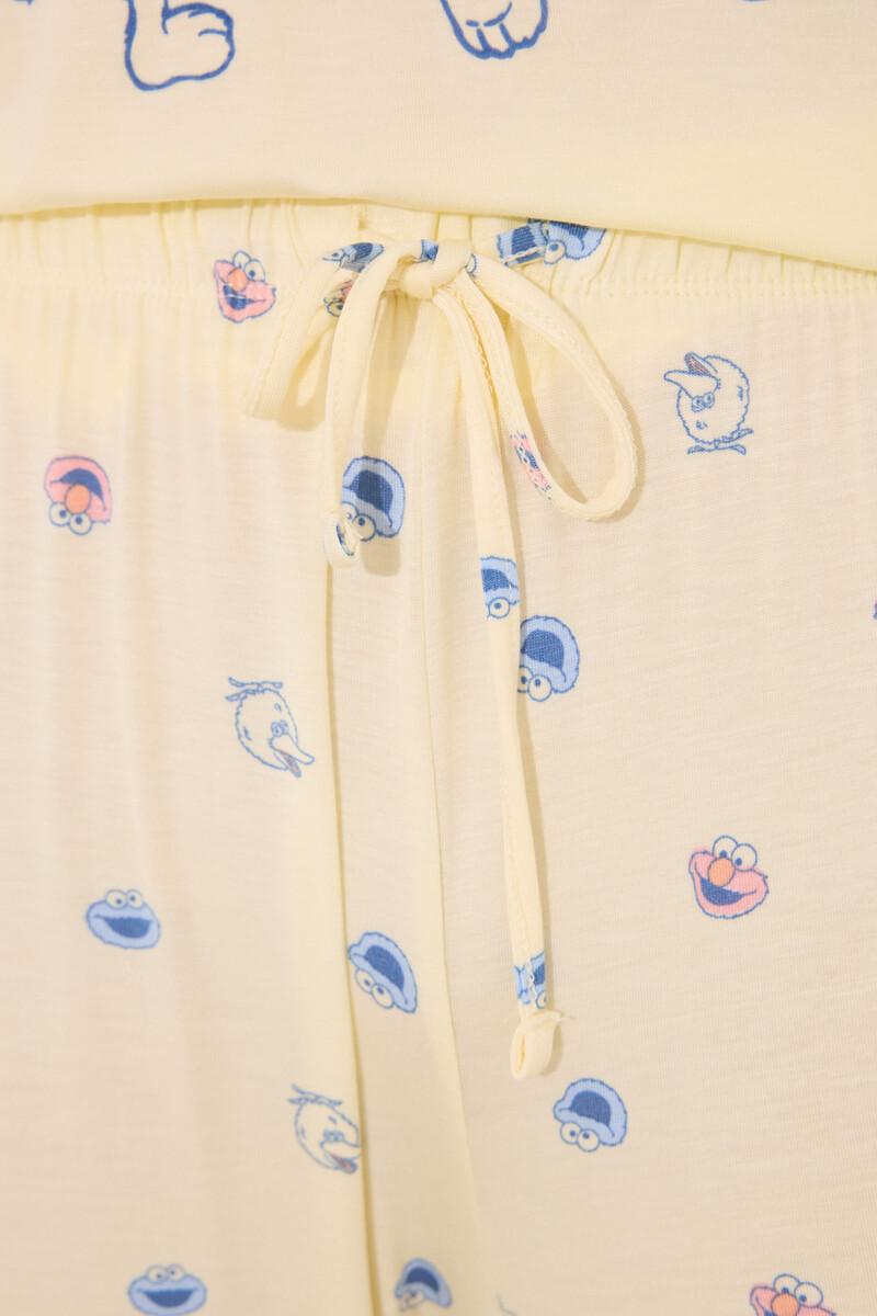 Women'secret Pijama Viscosa Soft Touch Amarillo "Barrio Sésamo"