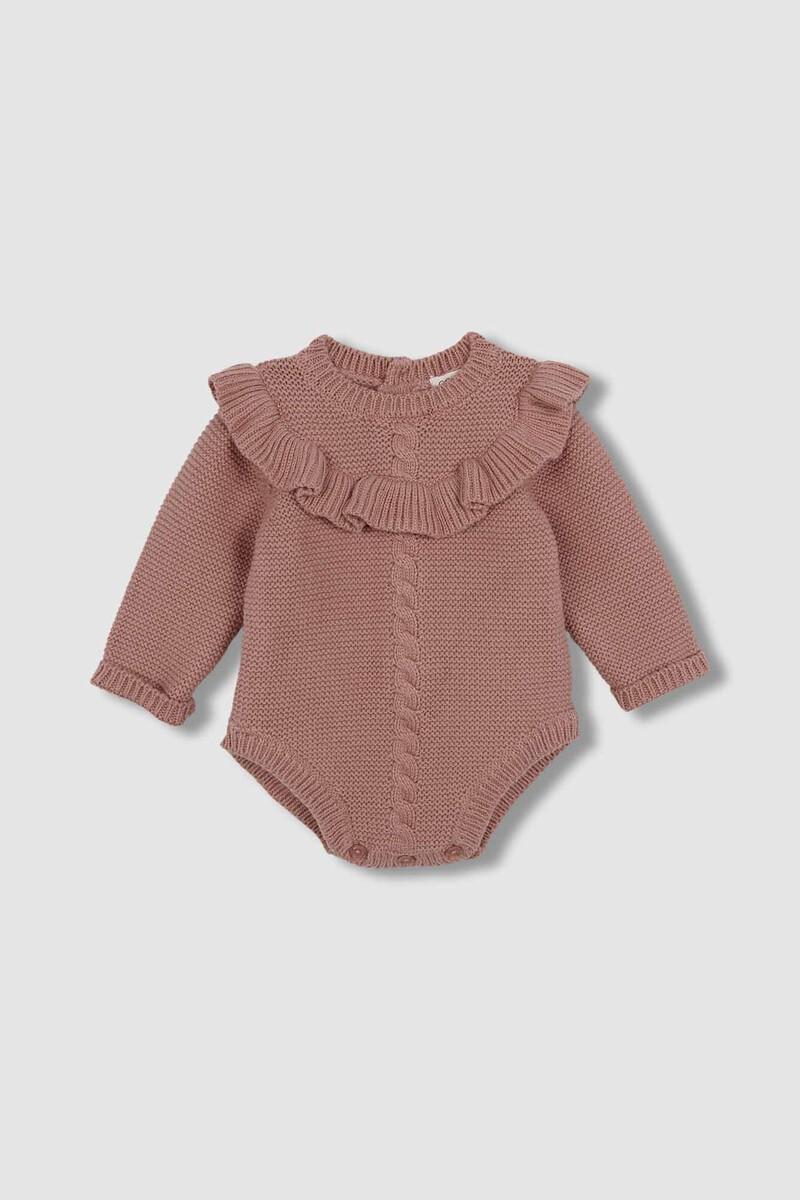 women'secret Rana de punto con ocho y volante alrededor canesú naranja