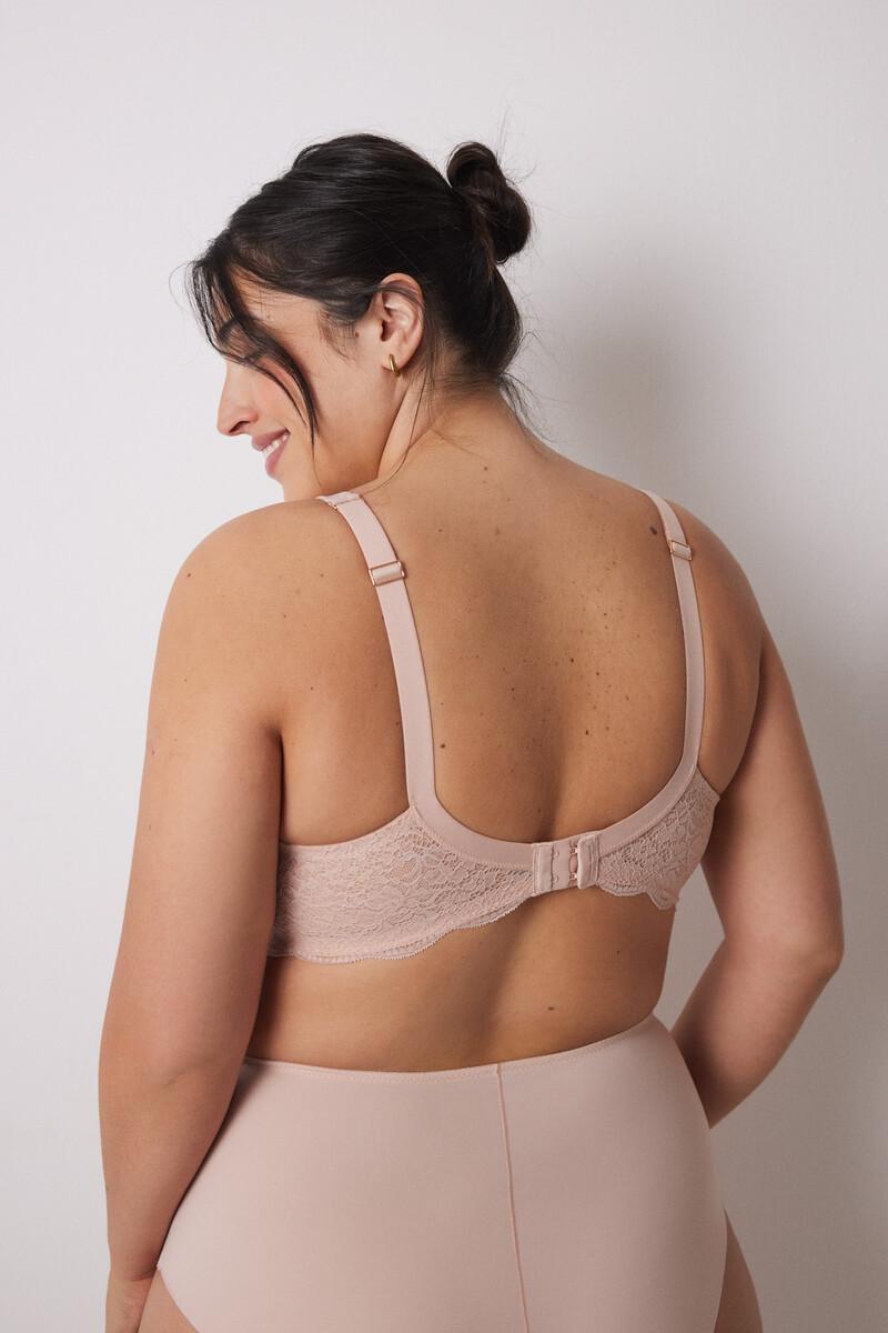 Women'secret REAL Sujetador Reductor Microfibra Y Encaje Rosa