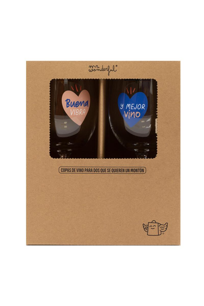 Women'secret Set De 2 Copas De Vino - Buena Vibra Y Mejor Vino
