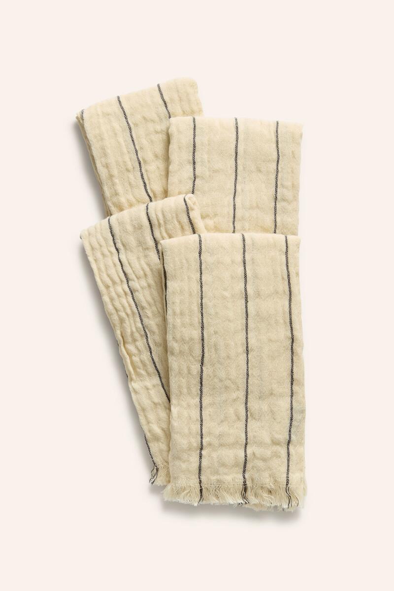 Women'secret Set De 4 Servilletas De Muselina Con Rayas Finas Gratto
