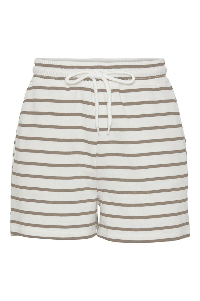 women'secret Short de felpa a rayas con cintura elástica y cierre en forma de cordón