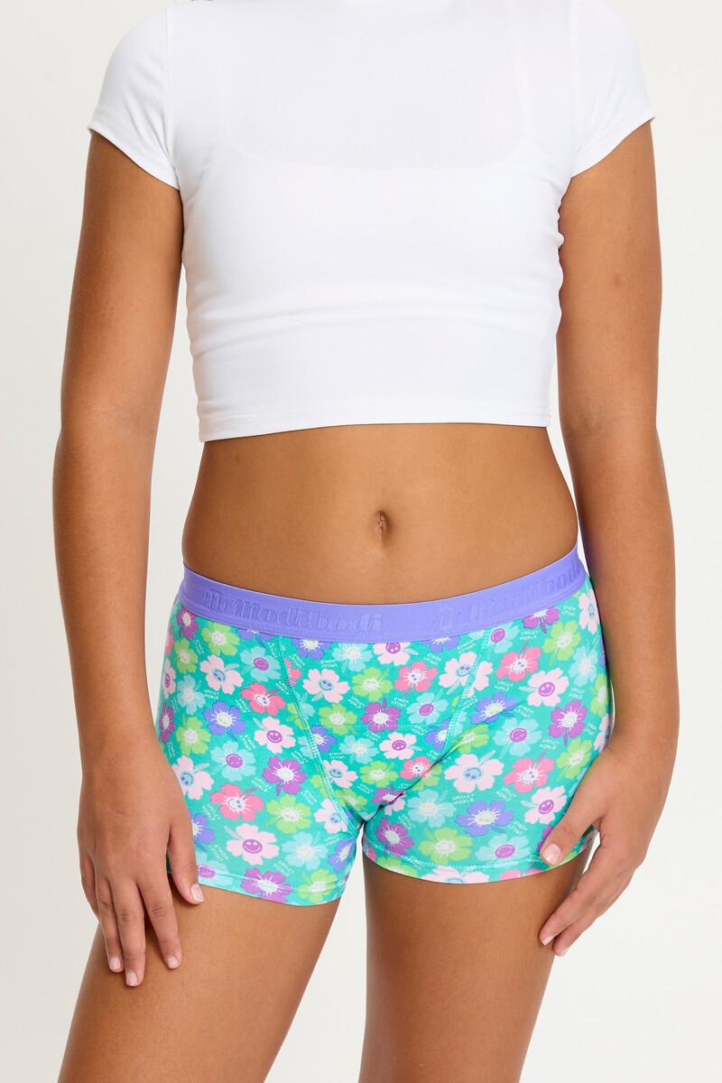 Women'secret Short Menstrual Adolescente Flujo Abundante Playful Petal Green