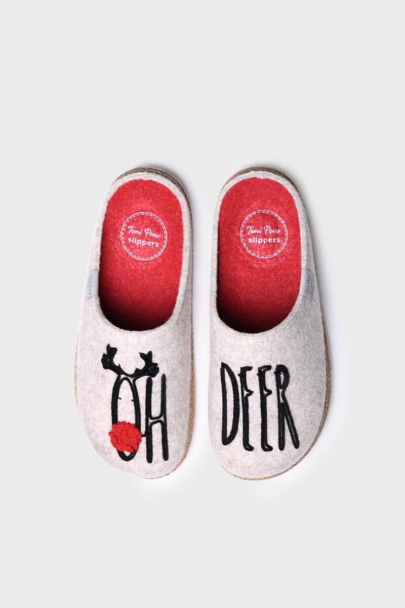 Women'secret Slippers Para Mujer En Fieltro En Crudo