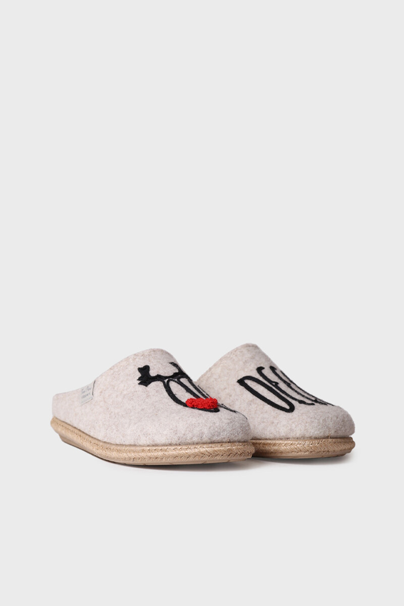 Women'secret Slippers Para Mujer En Fieltro En Crudo