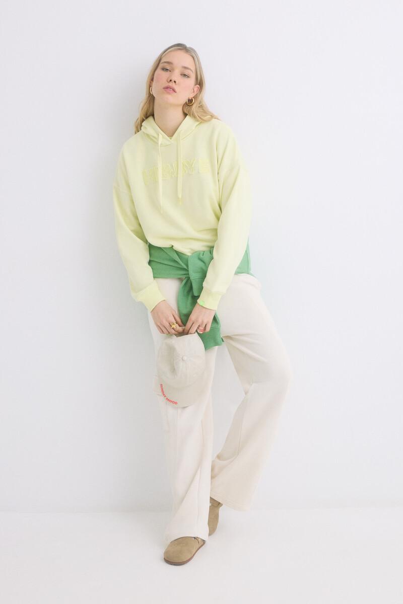 Women'secret Sudadera Capucha Felpa Algodón Amarillo