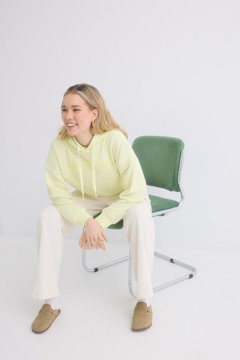 women'secret Sudadera capucha felpa algodón amarillo