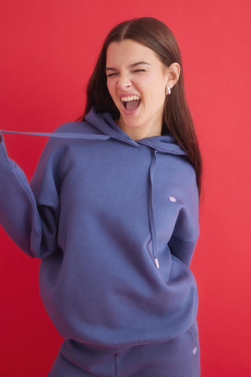 Women'secret Sudadera Capucha Felpa Azul Oscuro Logo