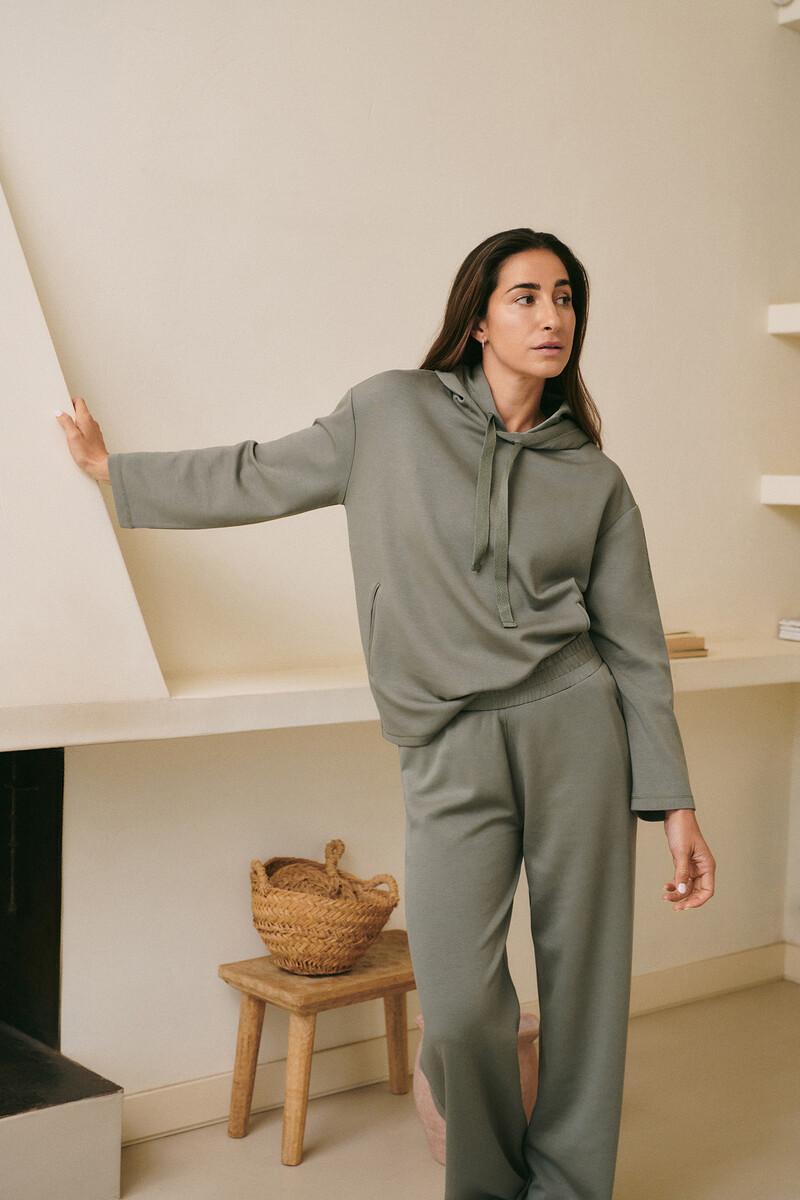 women'secret Sudadera capucha suave kaki. Special colab ffitcoco
