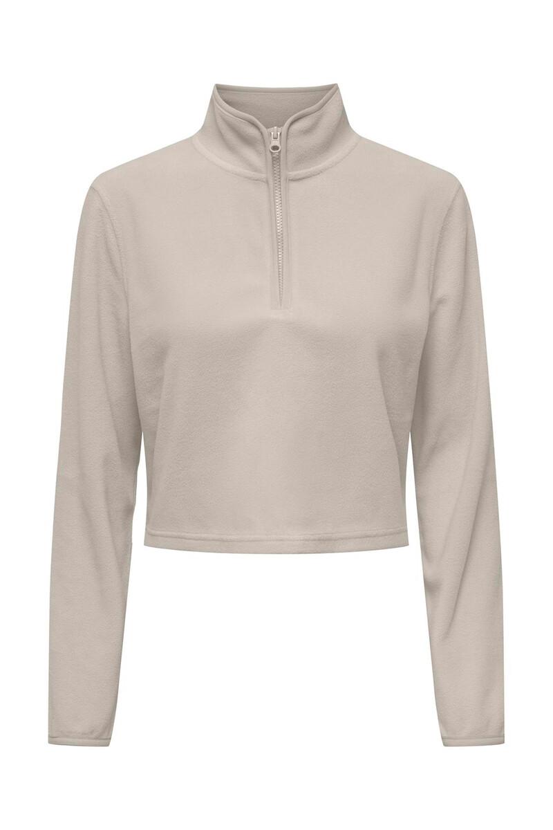 women'secret Sudadera corta con cuello con cremallera