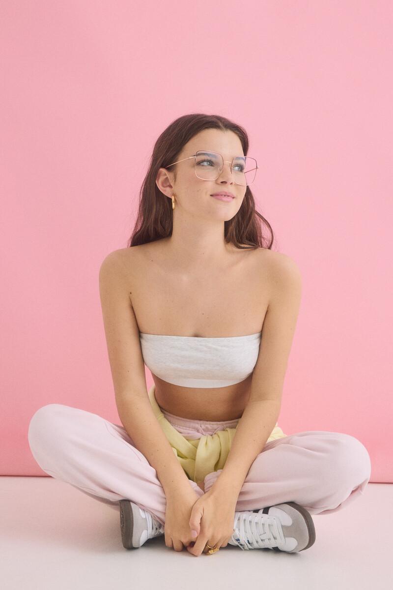 women'secret Sujetador bandeau copas extraíbles gris