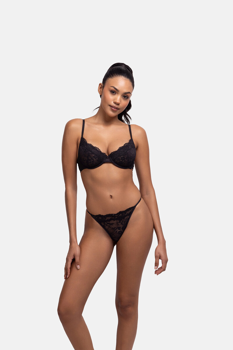 Women'secret Sujetador Con Aro Sin Relleno Encaje Negro