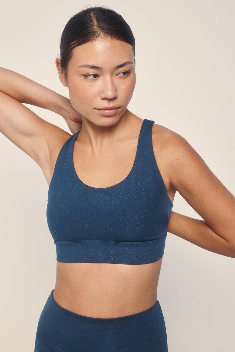 Women'secret Sujetador Deportivo 4D STRETCH Brillo Azul
