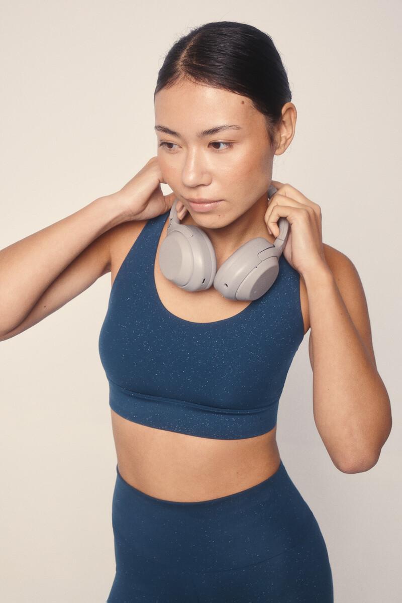 women'secret Sujetador deportivo 4D STRETCH brillo azul