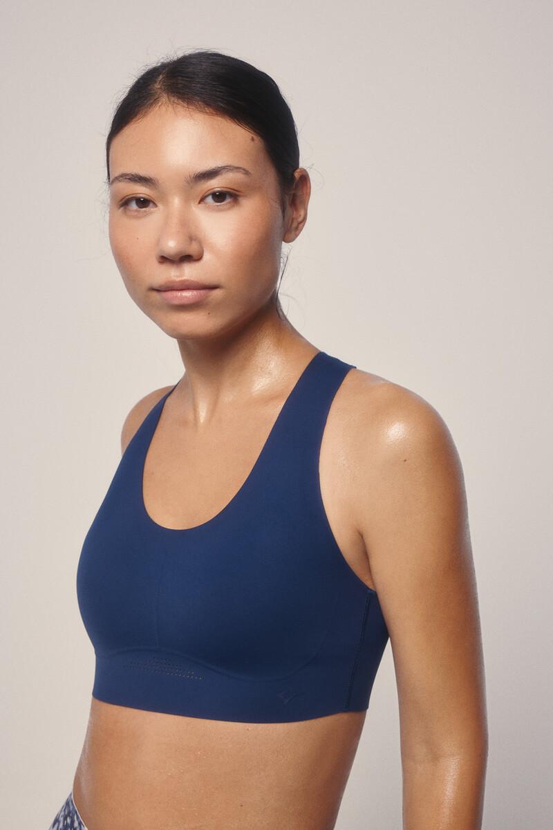 Women'secret Sujetador Deportivo COMPRESSIVE Azul Detalle Print